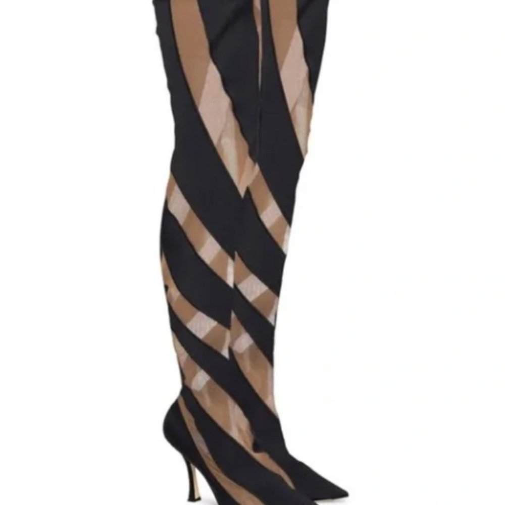 Jimmy Choo Women's Black X Mugler Over-the-knee Sock Boots